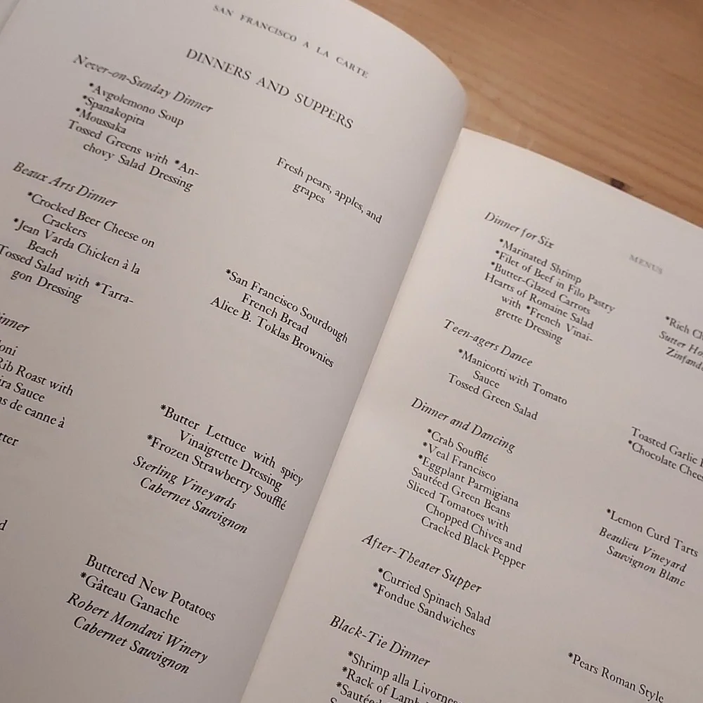 Cookbook San Francisco A La Carte Jr. League Cookbook